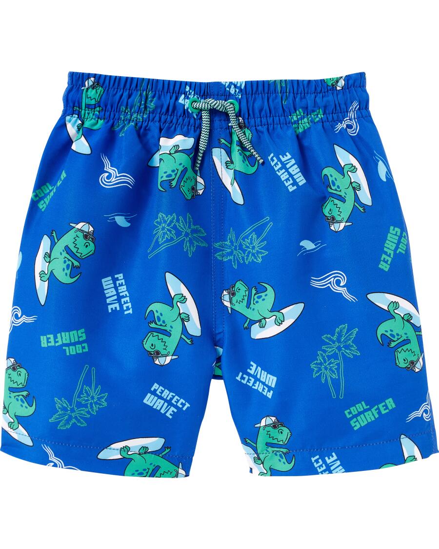 Dinosaurus zwemshort neon blauw