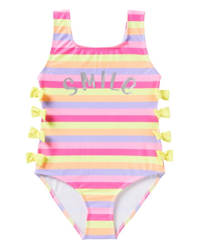 Maillot de bain à nœuds fille, violet rayé — KiK, produit allemand authentique au Maroc