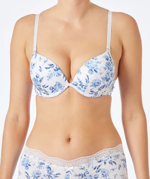 Super-Push-up-BH mit blauen Blumen