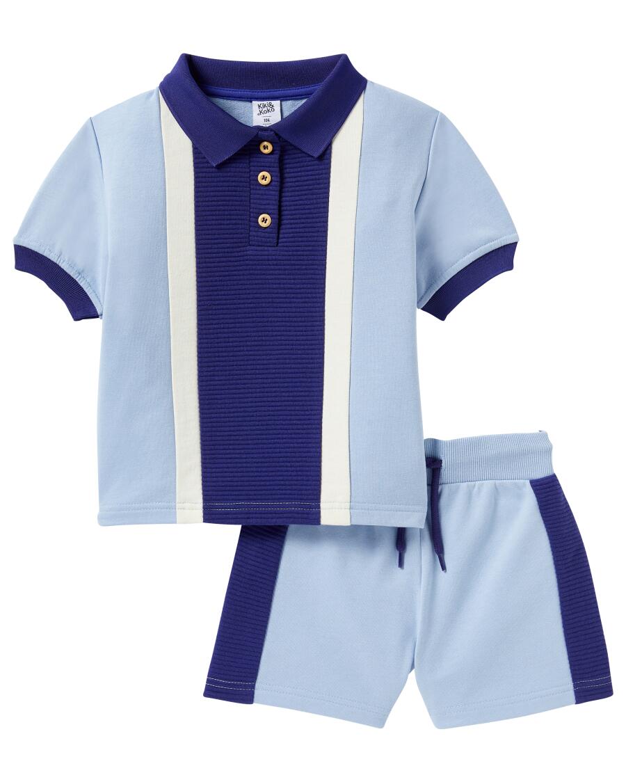 Poloshirt + Shorts hellblau