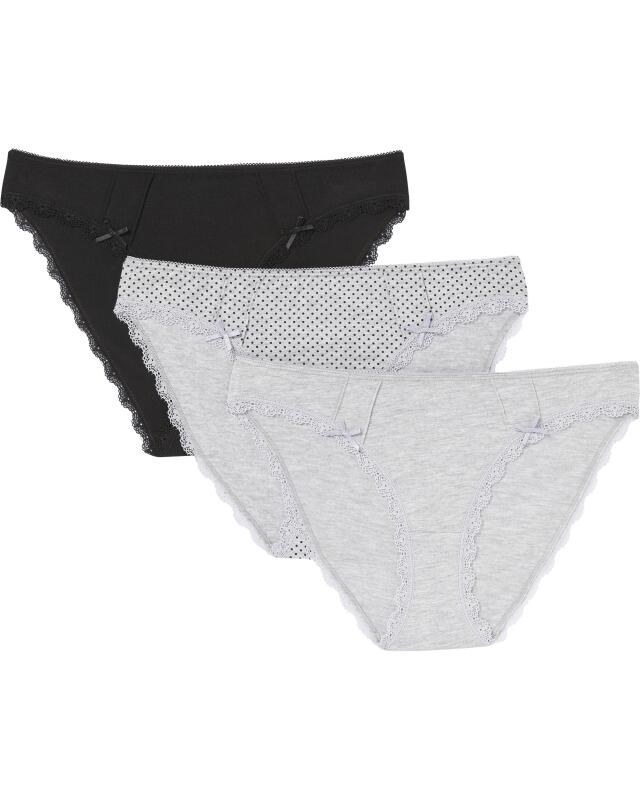 Briefs with little bows for women, grey marl (KiK Slips mit Schleifchen (grau melange)) — KiK, authentic German product in Morocco