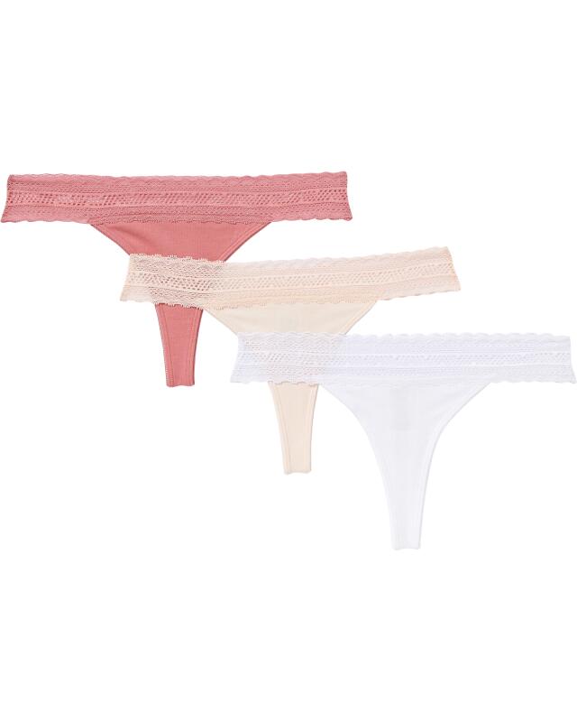 Strings à dentelle femme, abricot (KiK Strings mit Spitze (apricot)) — KiK, produit allemand authentique au Maroc