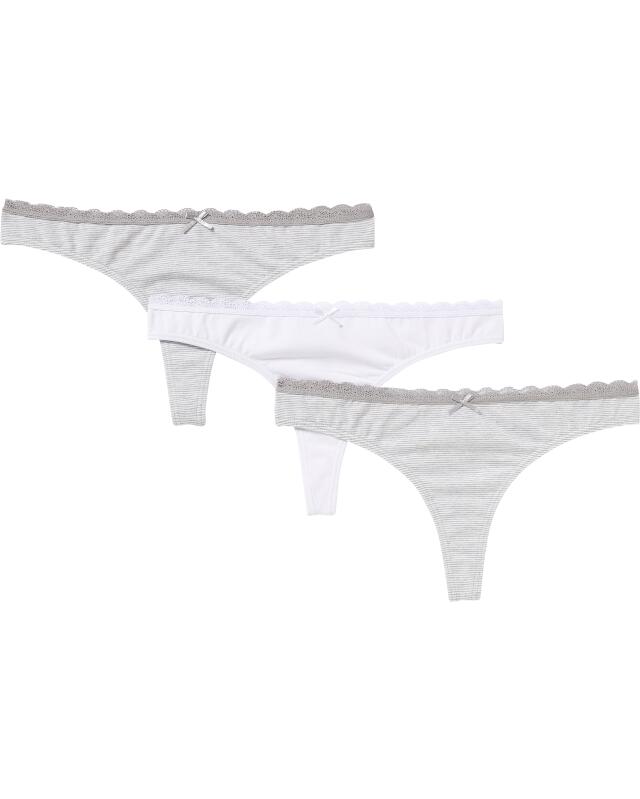 Strings à nœud femme, gris rayé (KiK Strings mit Schleife (grau gestreift)) — KiK, produit allemand authentique au Maroc