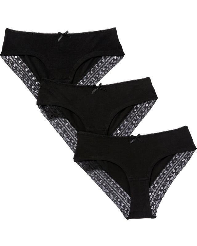 Shortys à dentelle femme, noir (KiK Pantys mit Spitze (schwarz)) — KiK, produit allemand authentique au Maroc