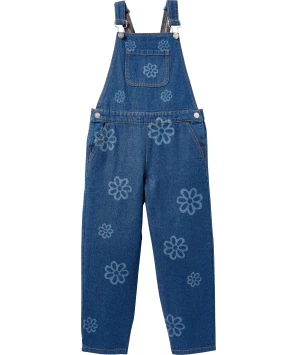 Jeans tuinbroek bloemen