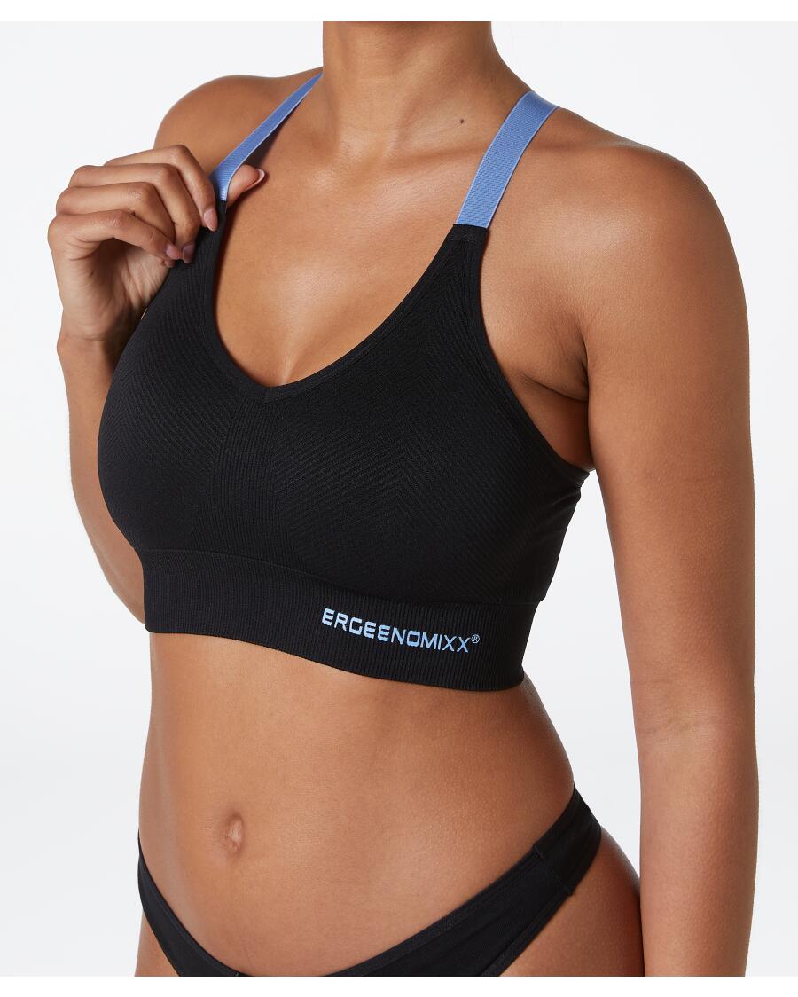 Gestructureerde sportbustier zwart