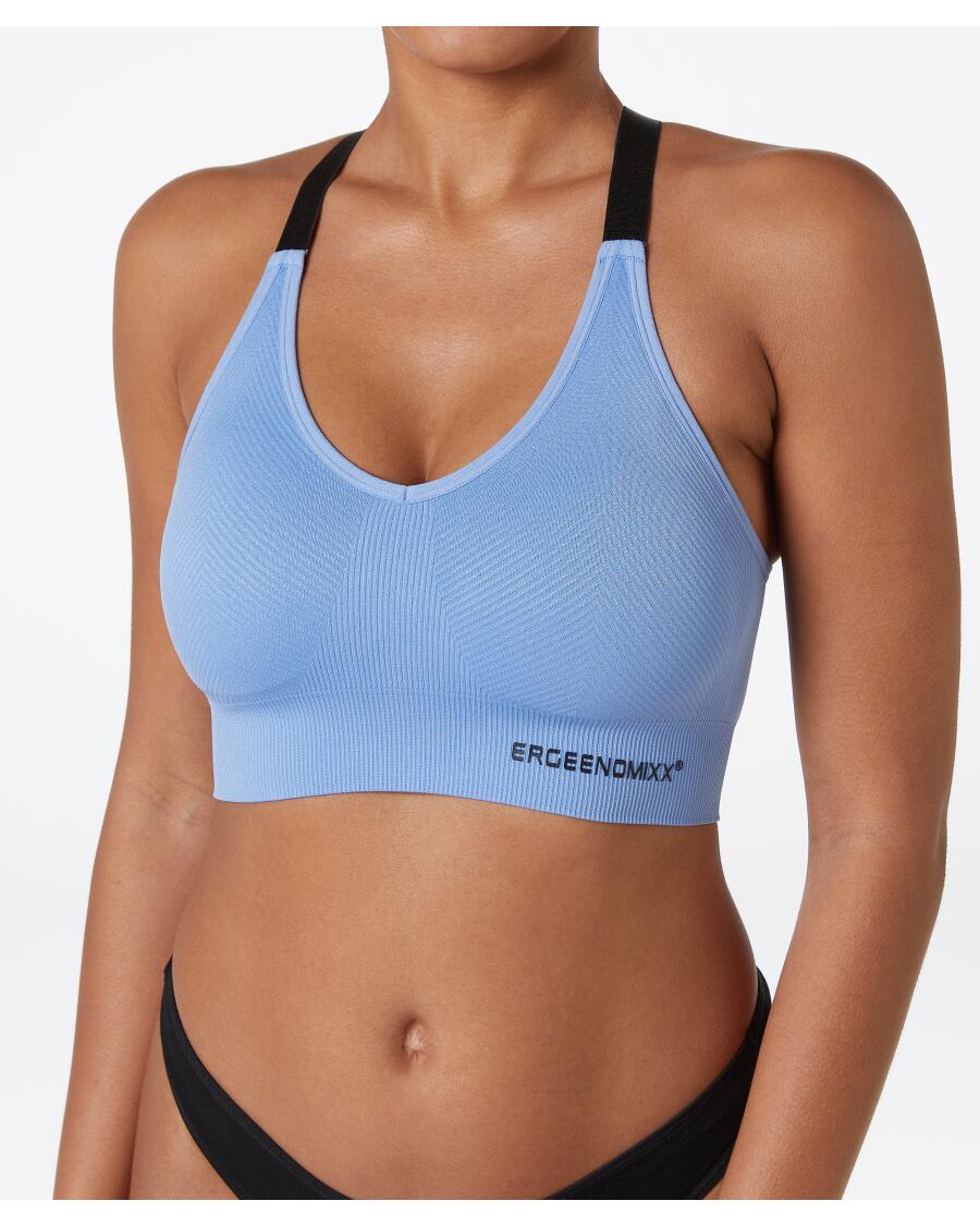 Gestructureerde sportbustier blauw