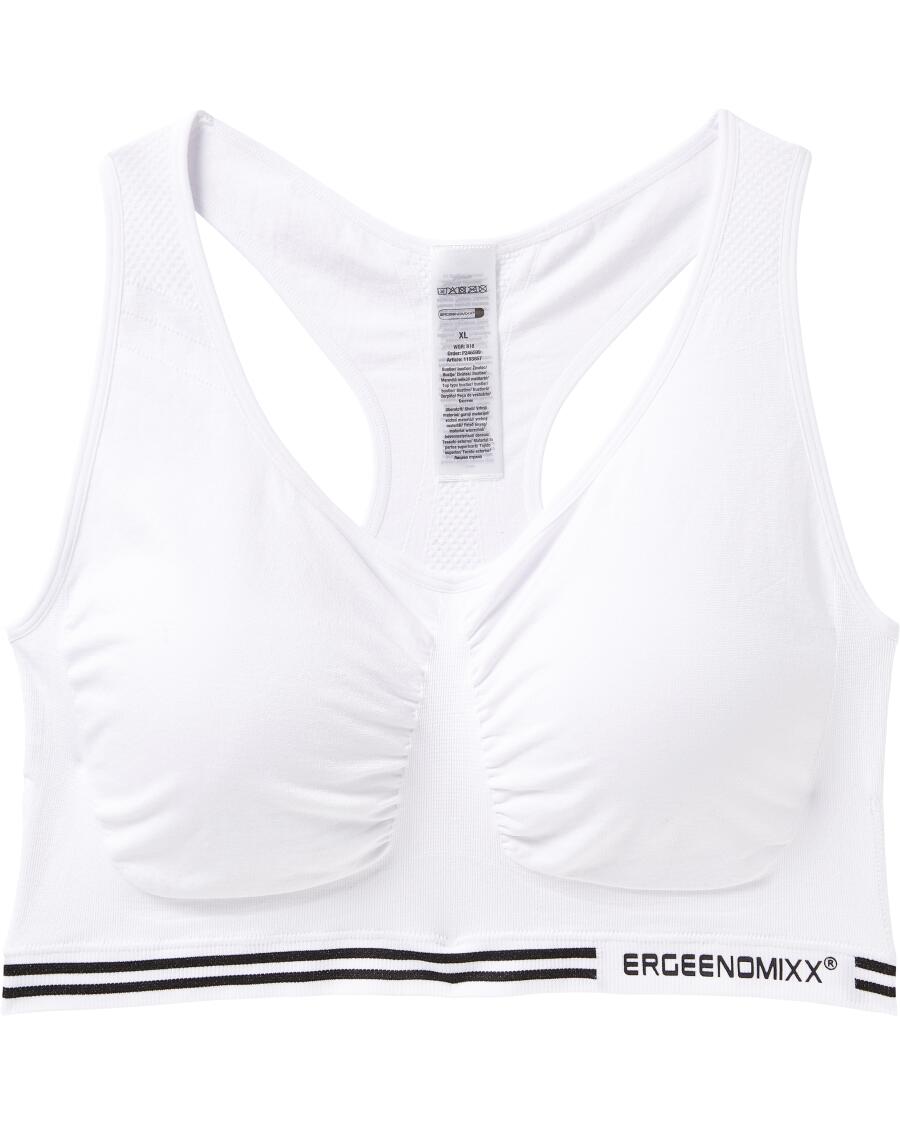 Sport-Bustier mit V-Ausschnitt weiß