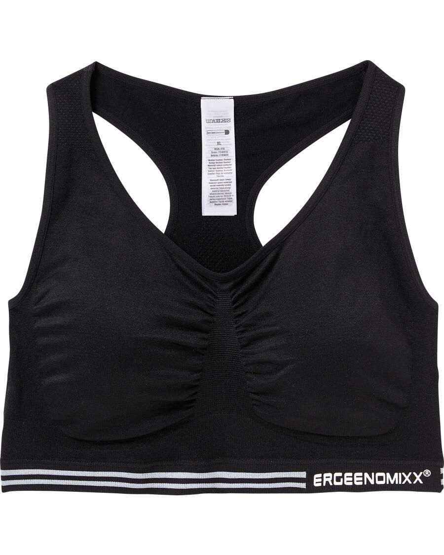 Sport-Bustier mit V-Ausschnitt schwarz
