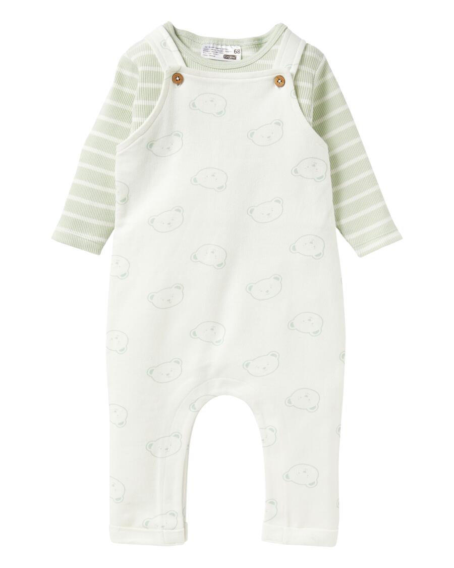 Newborn Body + Latzhose mintgrün