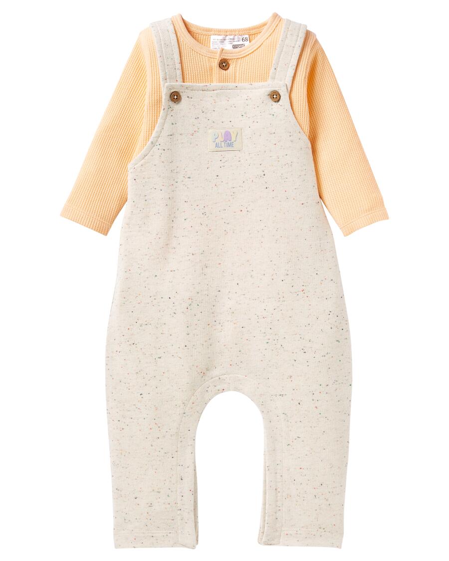 Baby romper + tuinbroek oranje