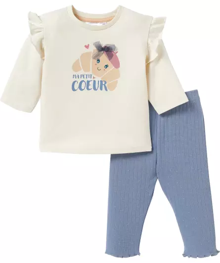 Newborn Langarmshirt + Leggings Croissant