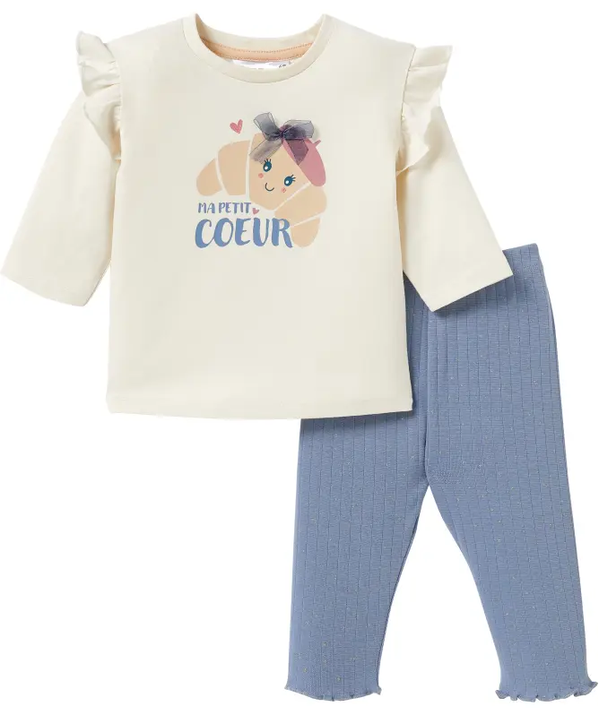 Newborn Langarmshirt + Leggings Croissant