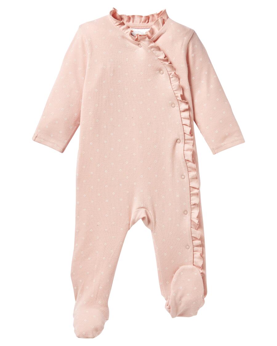 Newborn Strampler Blümchen rosa