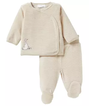 Newborn Wickelshirt + Hose aus Velours