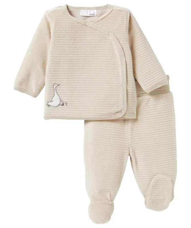 Baby wikkel shirt + velours broek