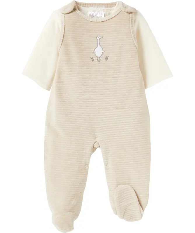 Newborn Langarmshirt + Strampler aus Velours