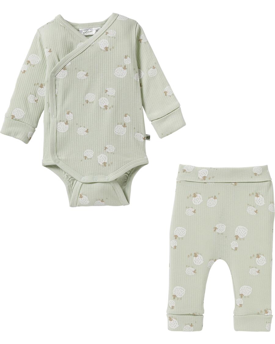 Newborn Wickelbody + Hose mintgrün