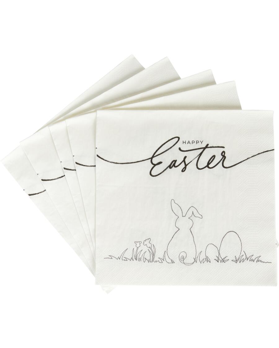 Servietten Ostern weiß bedruckt
