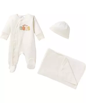 Baby mutsje + pakje + babydeken