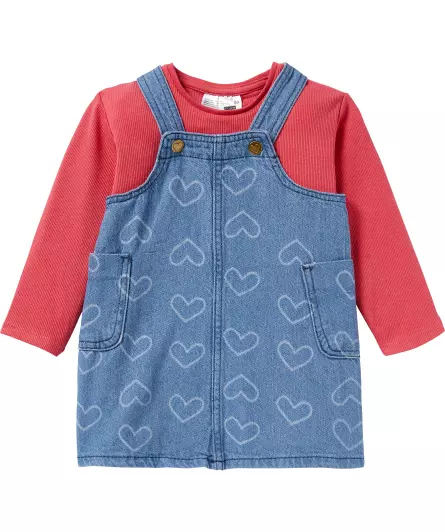 Langarmshirt + Jeanskleid