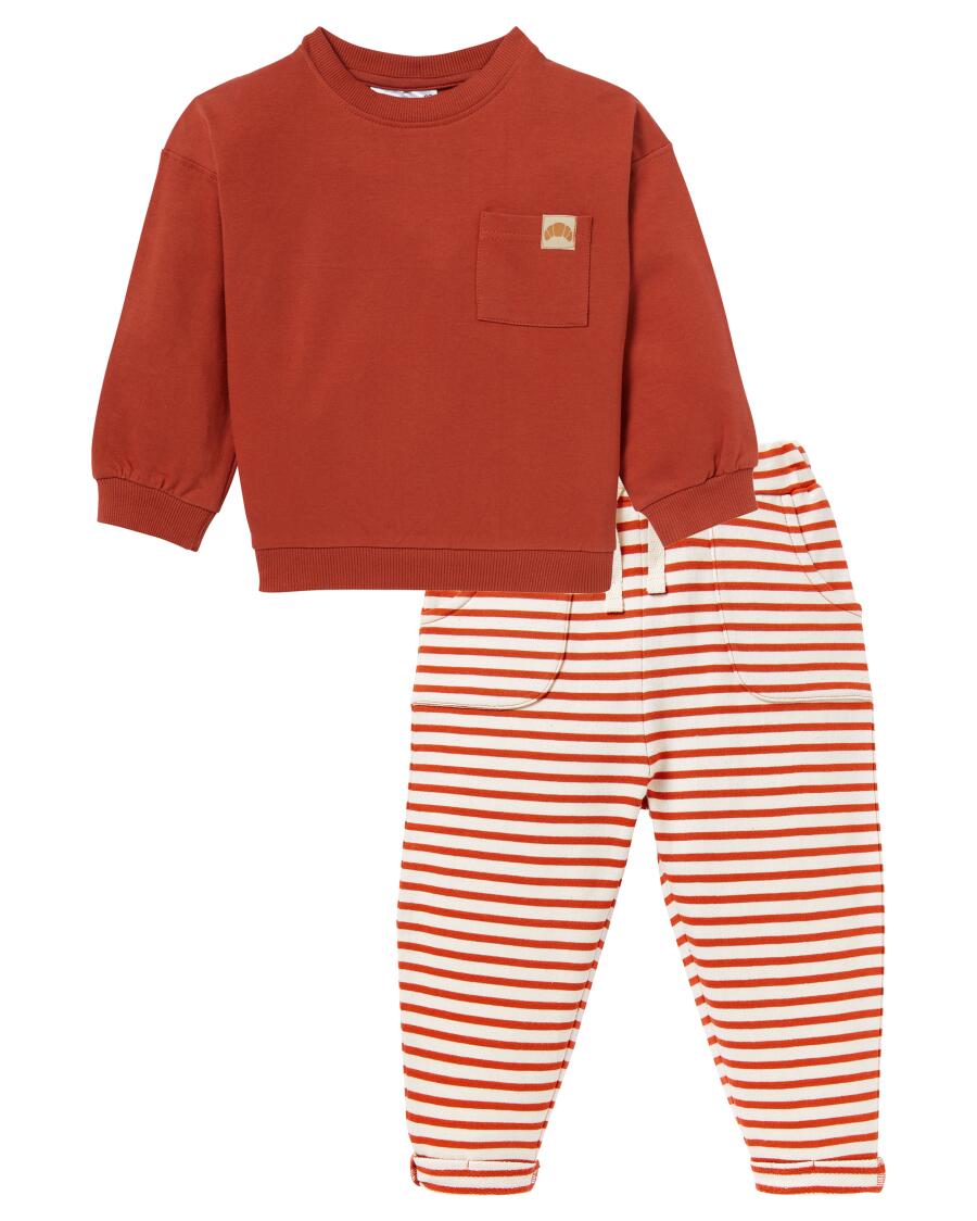 Sweatshirt + Hose Croissant rostbraun