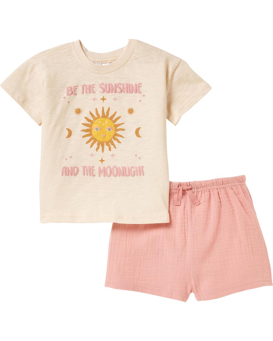 T-shirt + Short roze