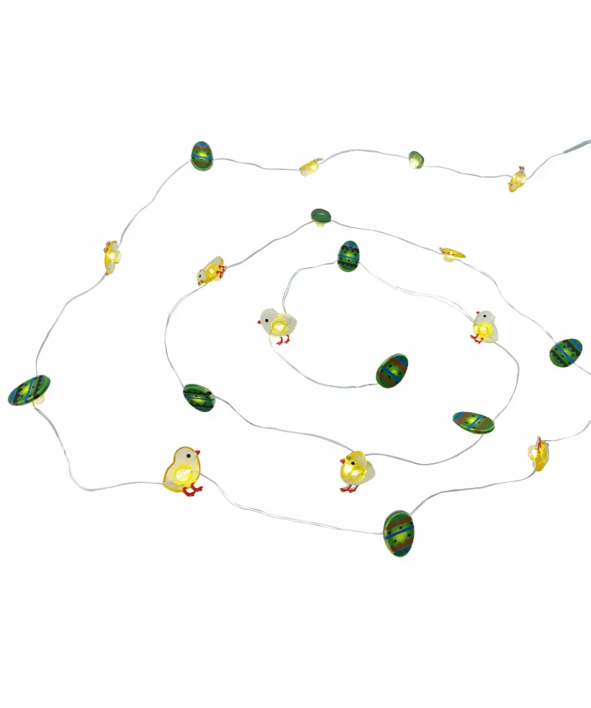LED-Mikrolichterkette Ostern 20 LEDs, ca. 190 cm