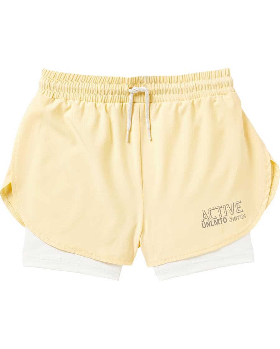 2-in-1-Sport-Shorts hellgelb