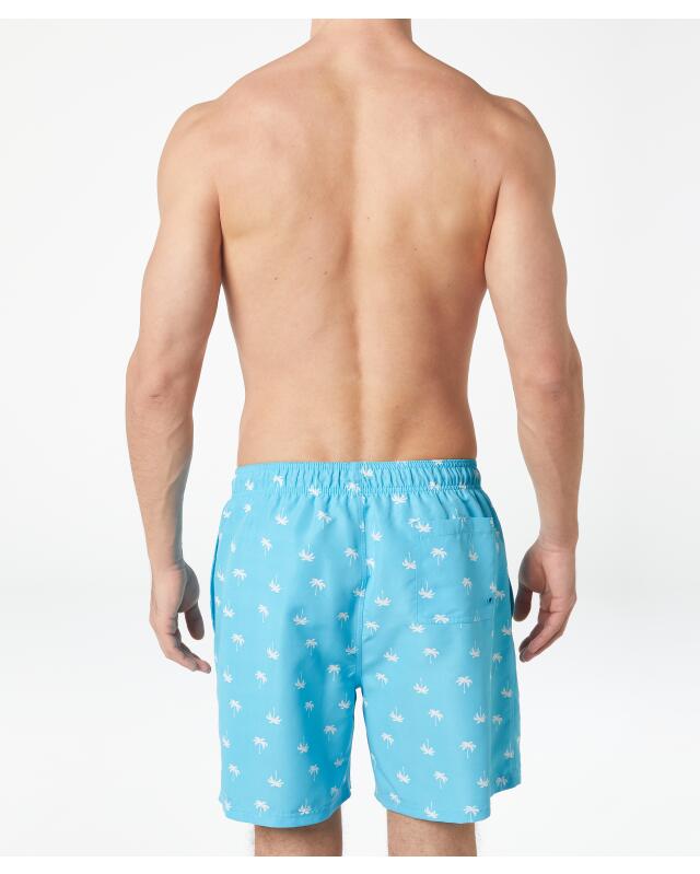 Swim shorts with palm trees for men, turquoise (KiK Badeshorts Palmen (türkis)) — KiK, authentic German product in Morocco