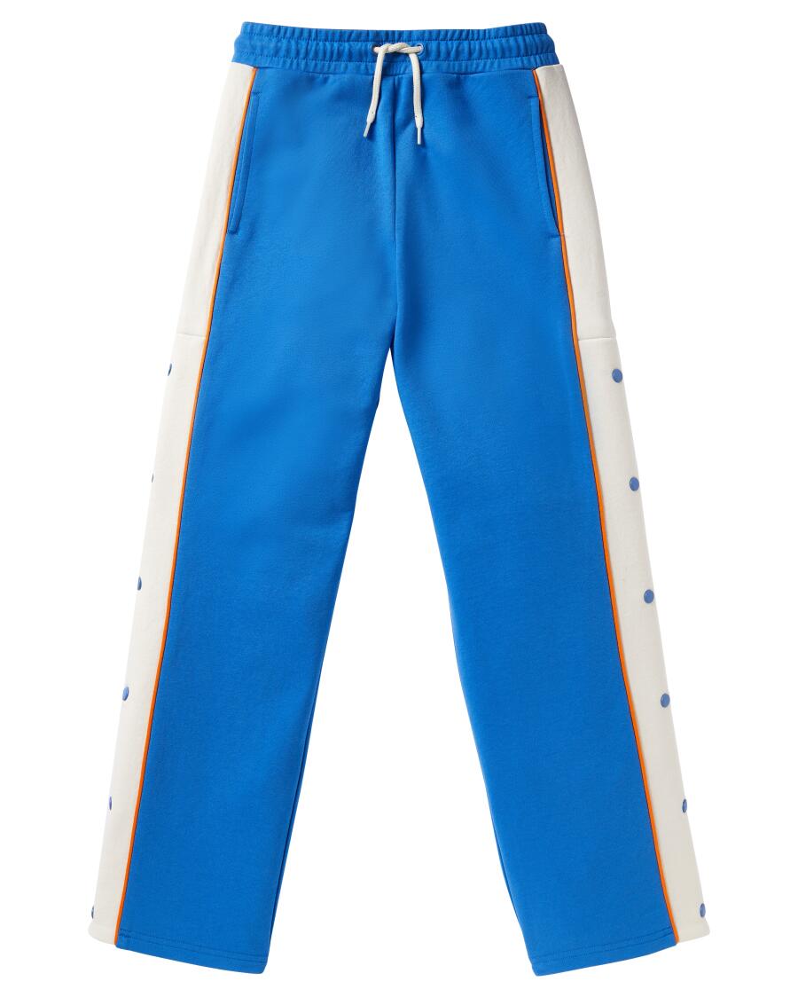Sporthose mit Knopfleisten blau