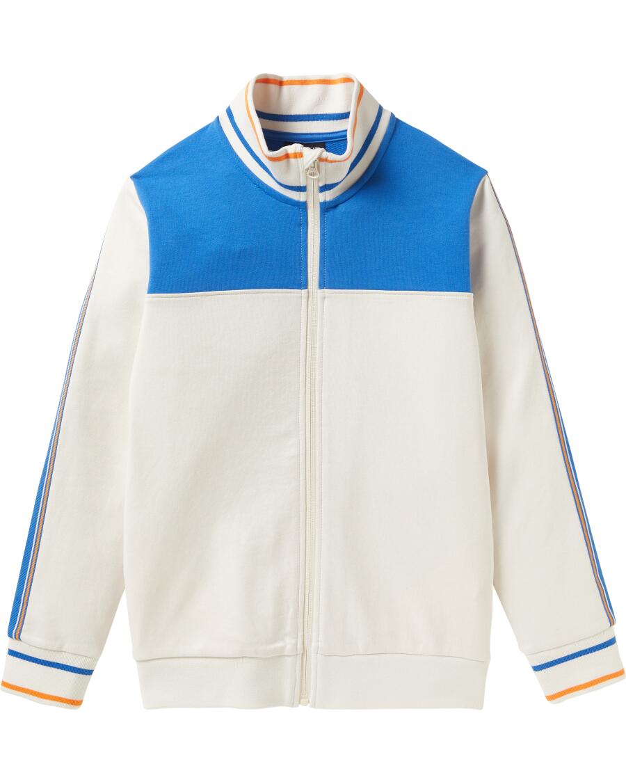 Sport-Sweatjacke mit Kontraststreifen offwhite