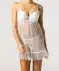 Gestippelde babydoll + string wit