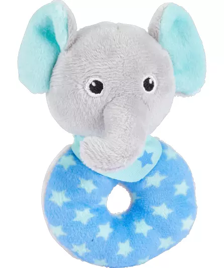 Pluche ring met rammelaar