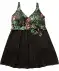 Badekleid mit Knotendetail schwarz bedruckt