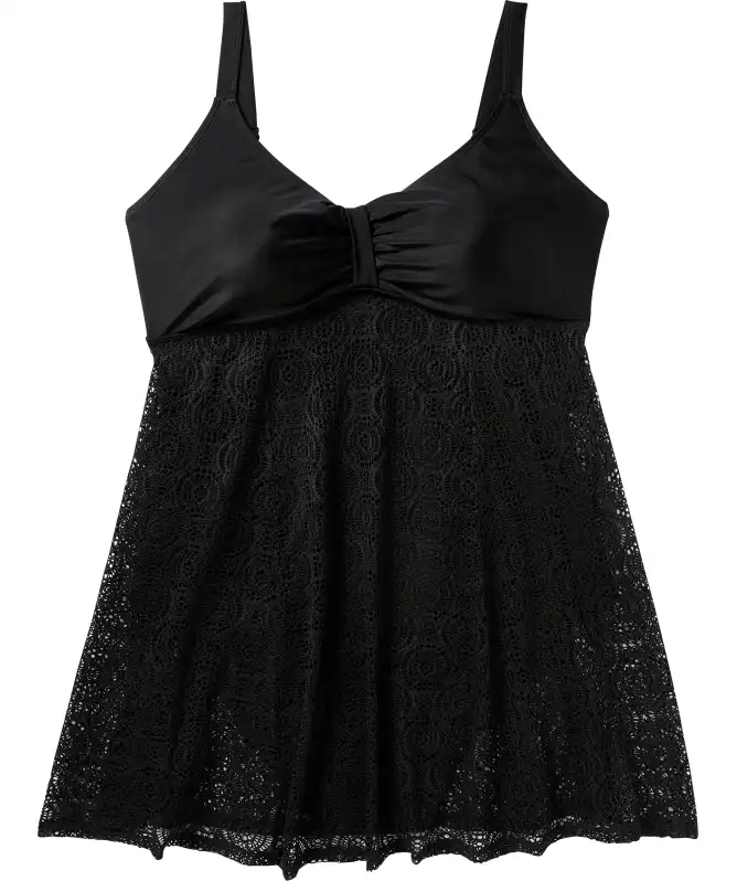 Badekleid mit Spitzenstoff