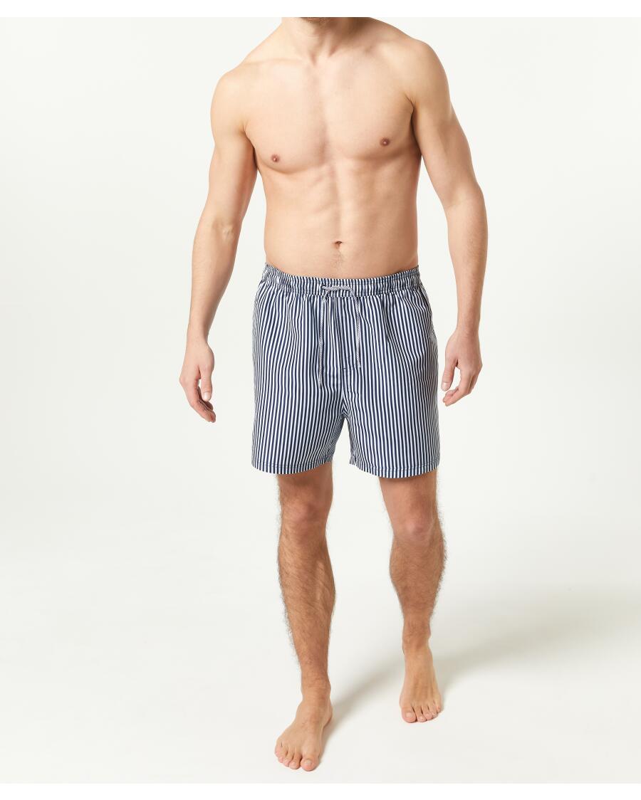 Gestreepte zwemshort donkerblauw