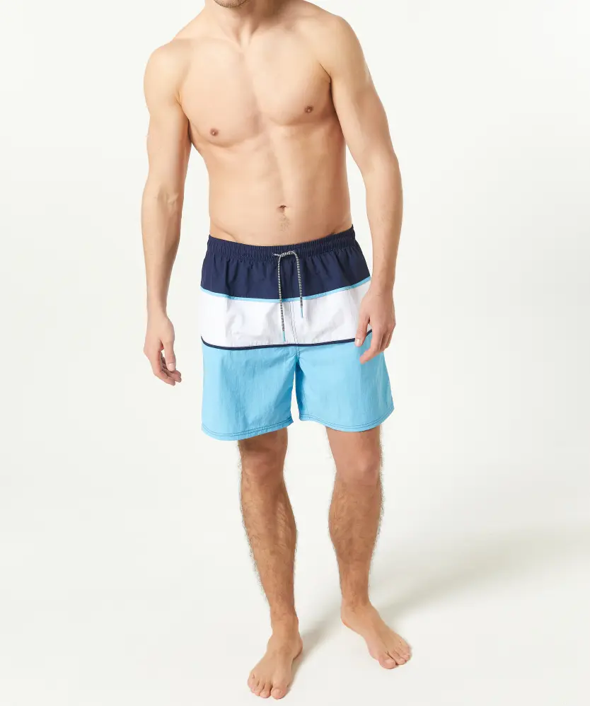 Badeshorts mit Blockstreifen X-Mail, Seitentaschen