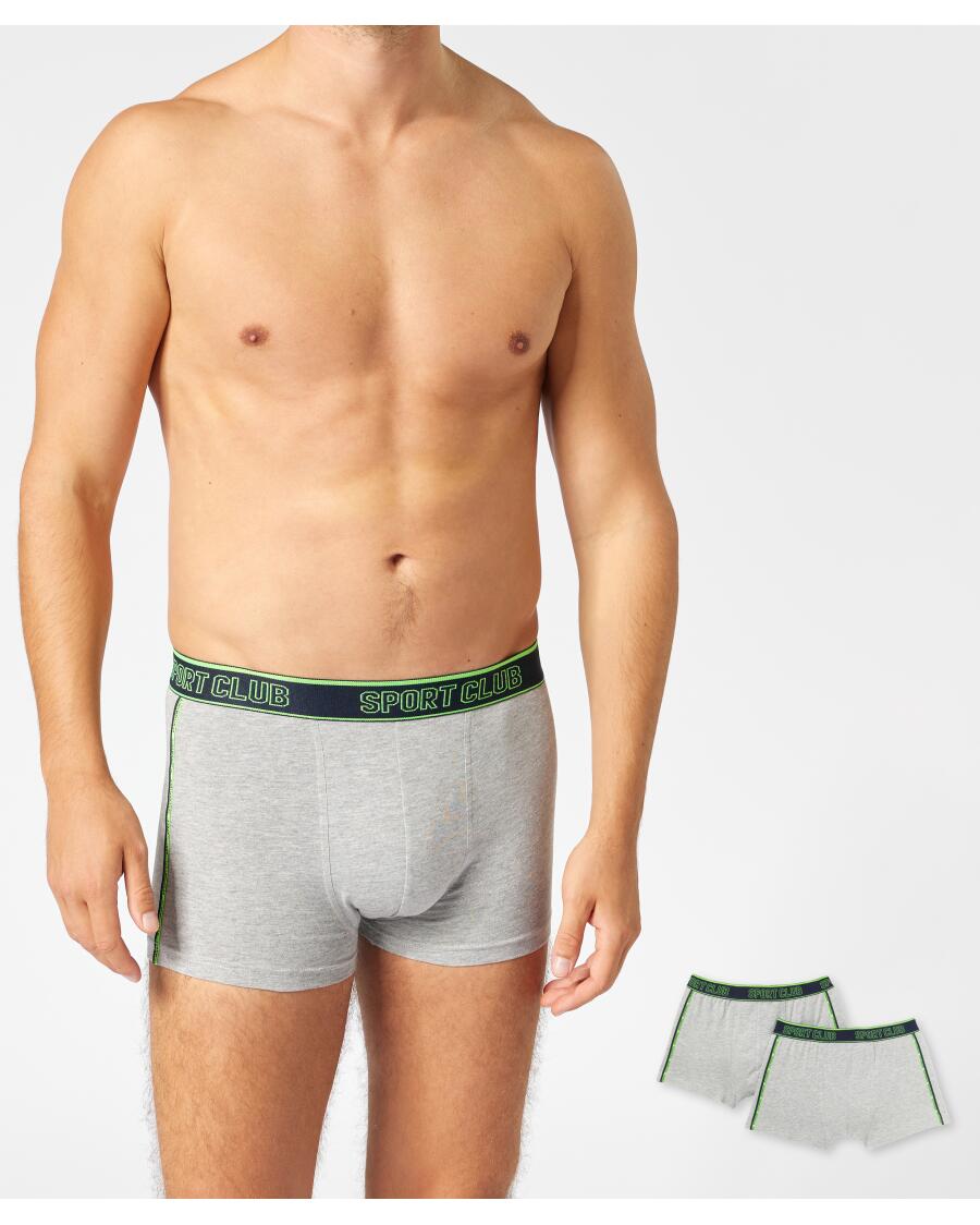 Retro boxershort met opschrift grijs gemeleerd