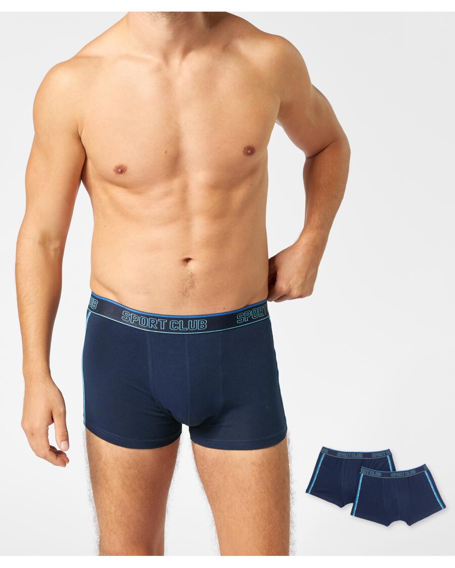 Retro boxershort met opschrift donkerblauw