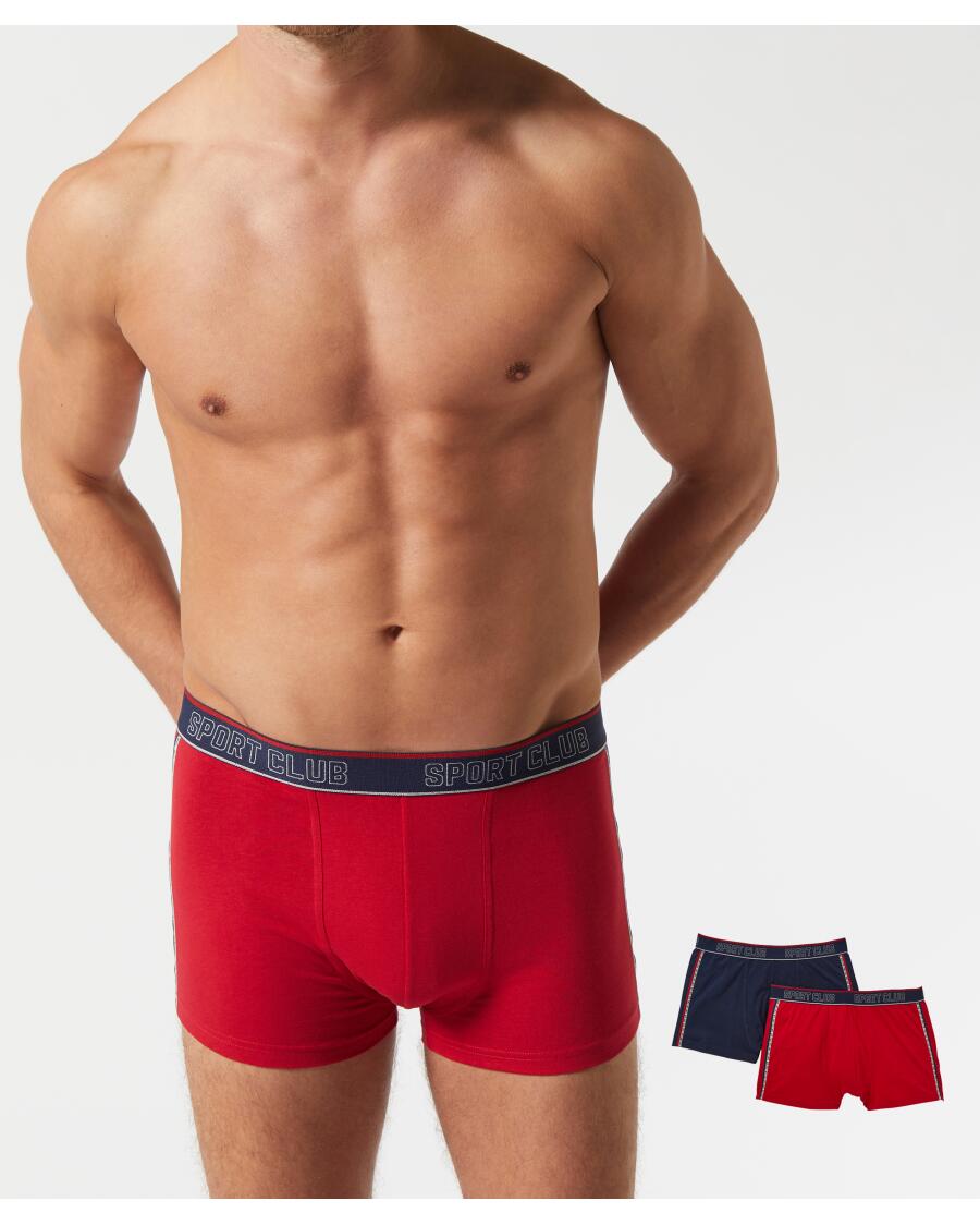 Retro boxershort met zijstrepen rood