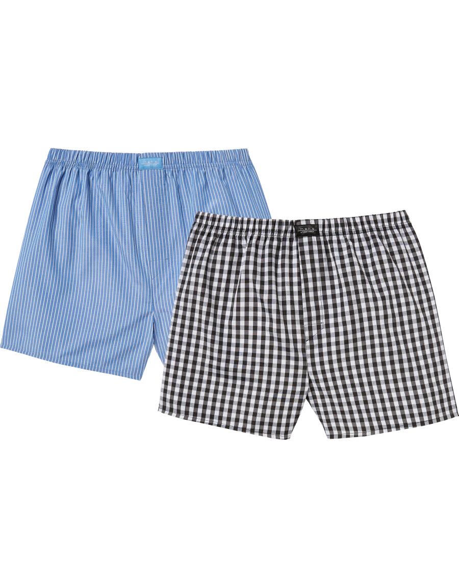 Karierte Boxershorts jeansblau hell