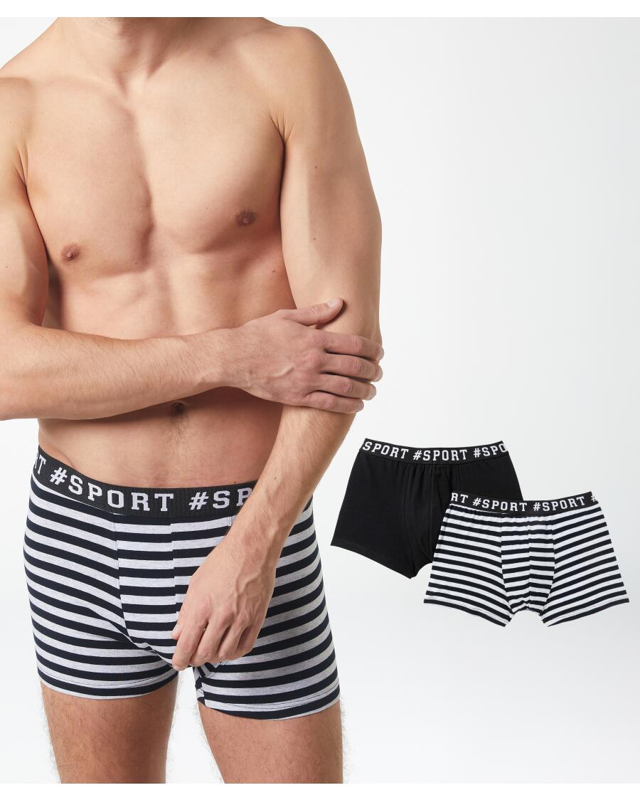 Retro Boxershorts mit Schriftzug schwarz