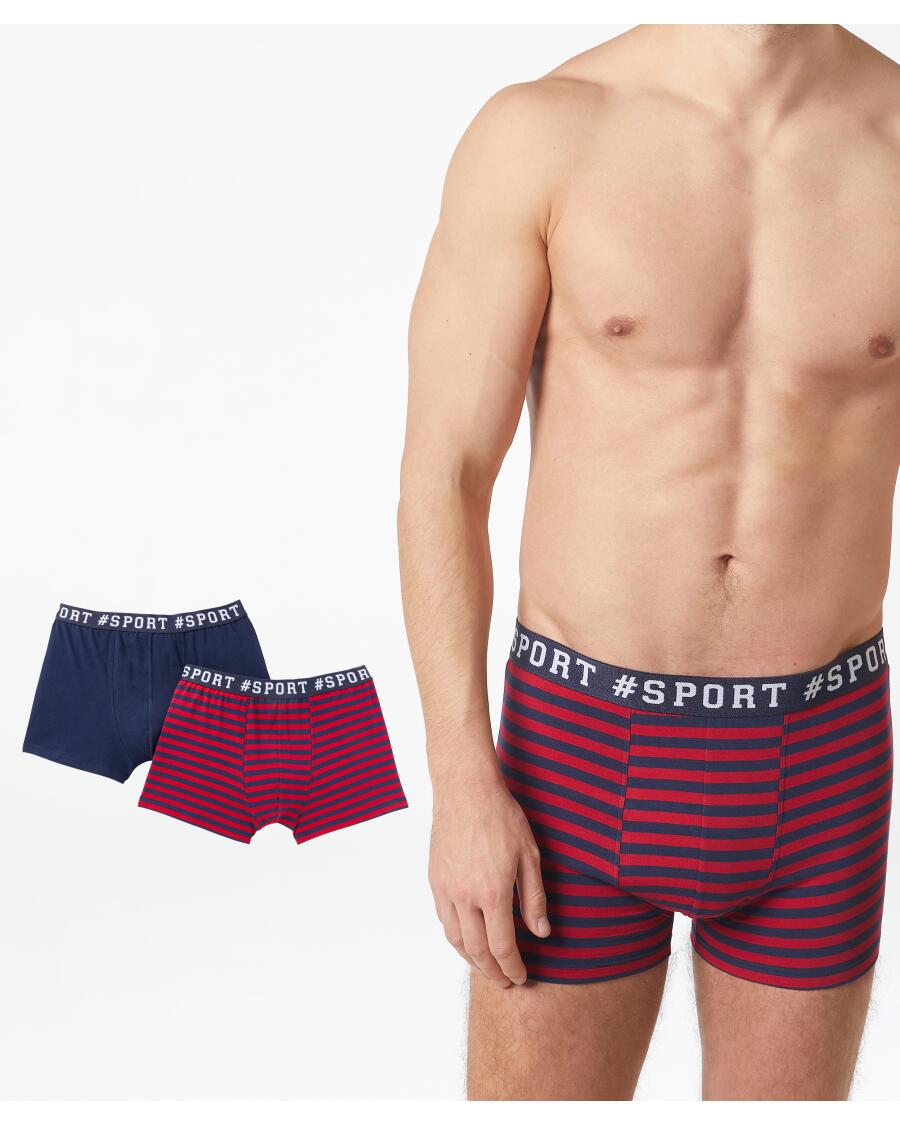 Retro Boxershorts mit Schriftzug dunkelblau