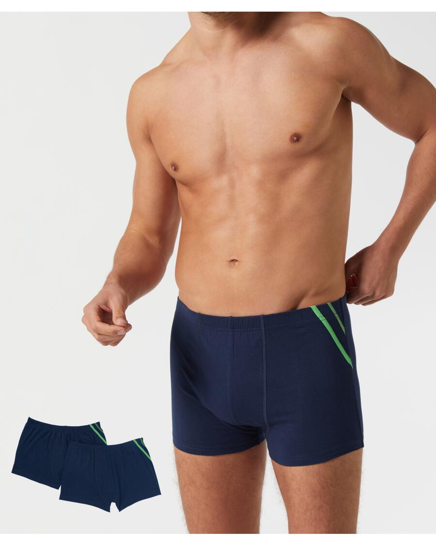 Retro Boxershorts mit Kontrastnähten dunkelblau