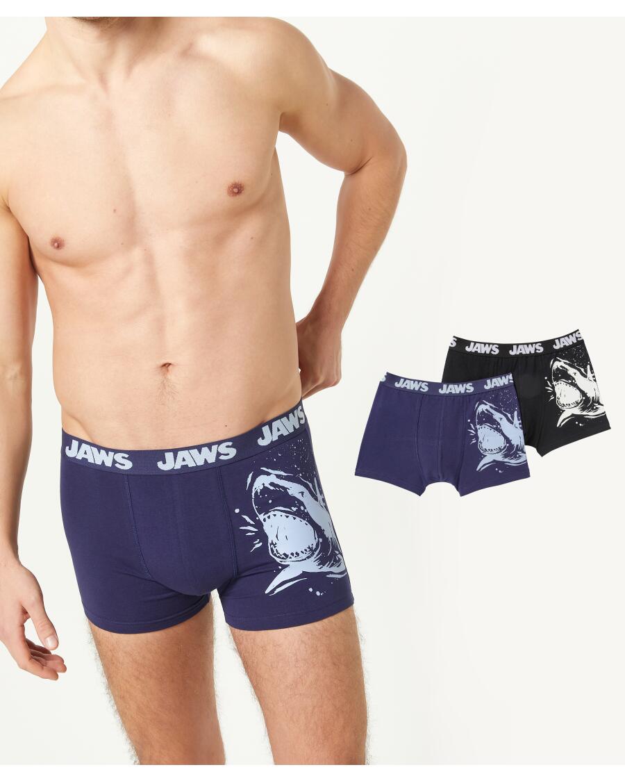 Bokserki w stylu retro Jaws ciemnoniebieski