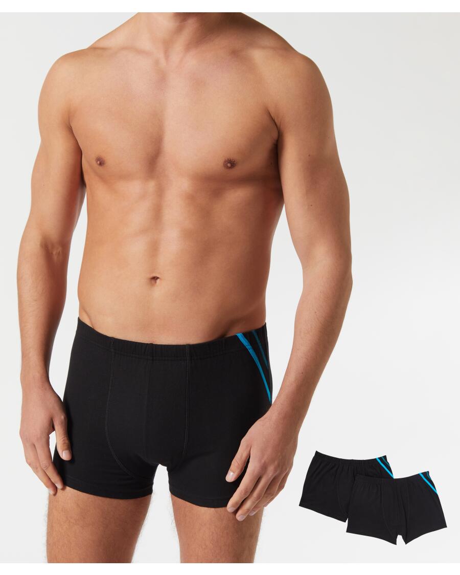 Retro Boxershorts mit Kontrastnähten schwarz