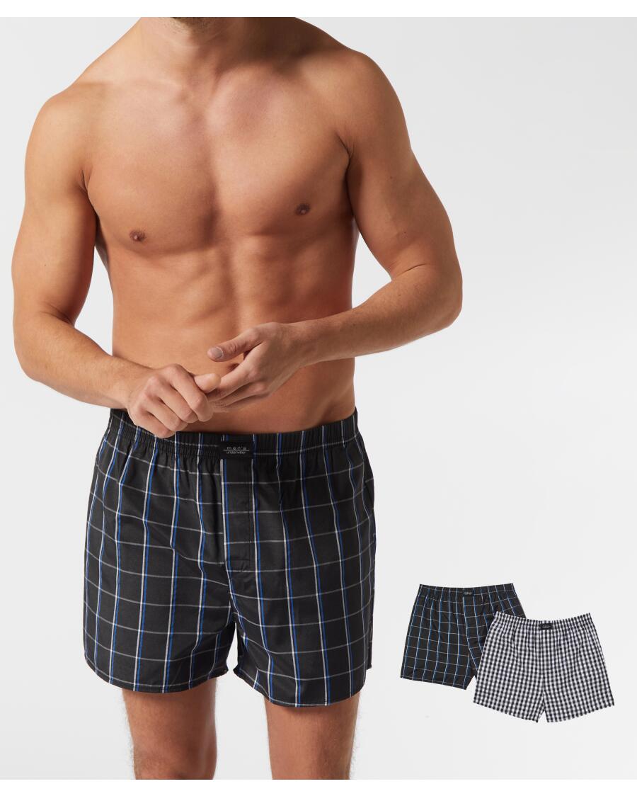 Karierte Boxershorts schwarz