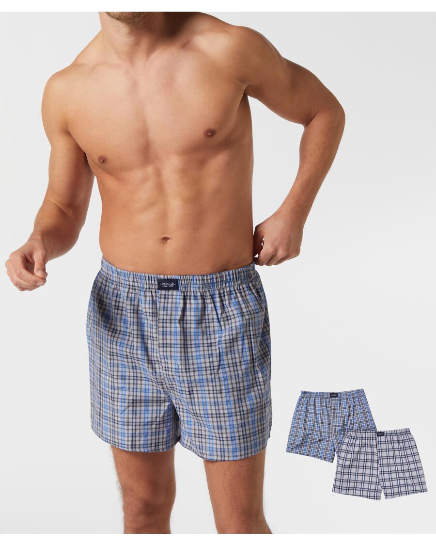 Karierte Boxershorts hellgrau
