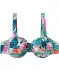 Bikini-Oberteil mit Blumenmuster blau bedruckt